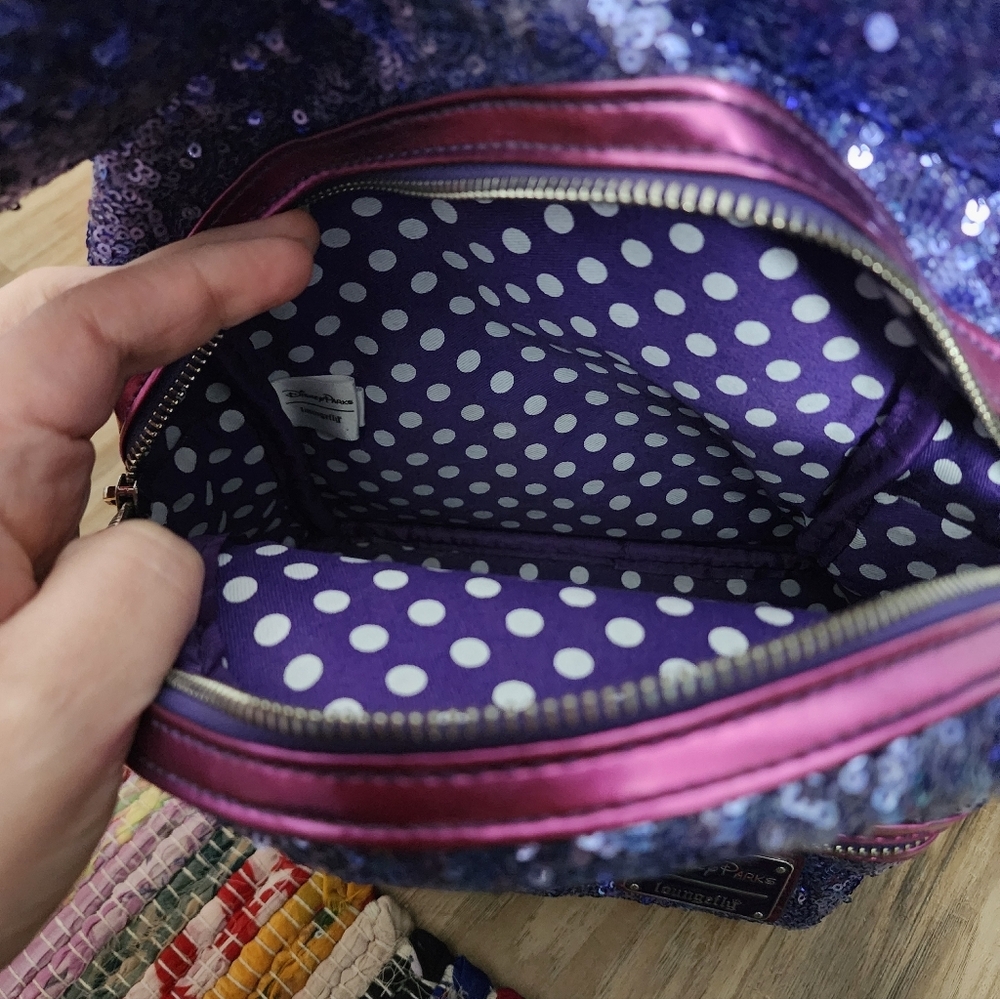 Disney Parks Loungefly Purple Potion Sequin Mini Backpack Mickey Mouse Bag - Picture 5 of 5